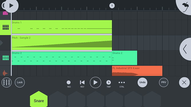 Fl Studio Mobileのドラムトラックでスネアのピッチをだんだん上昇させる方法とは